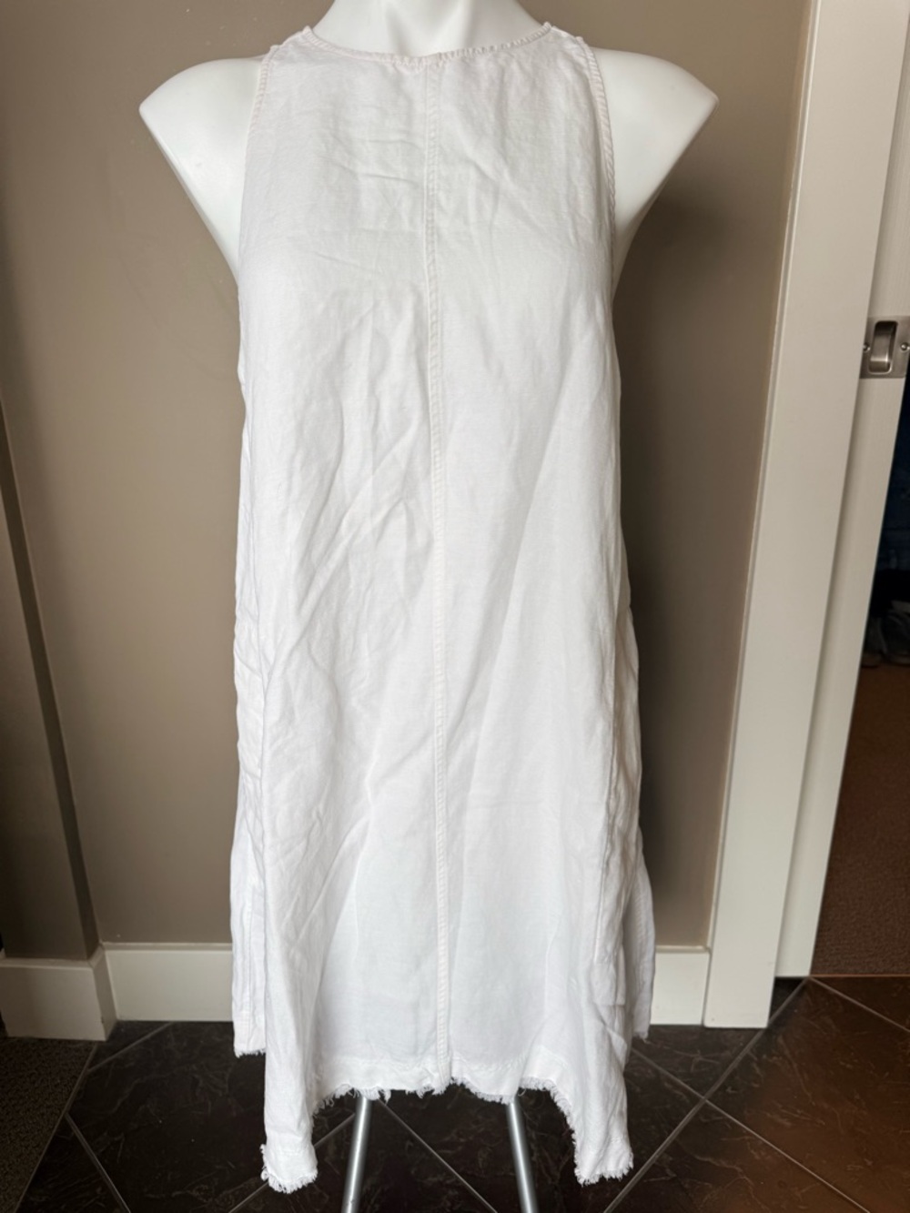 Aritzia Lightweight White Linen A-Line Pocket Dress - Picture 4 of 7
